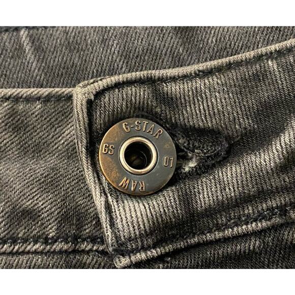 G-STAR 3301 SLIM Black Wash Denim DISTRESSED Skinny Jeans W31 L30 Button Fly EUC - Picture 7 of 13